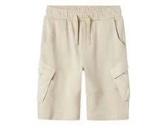 Beige sweatshorts med cargolommer og bindebånd fra Name It 13244130 peyote